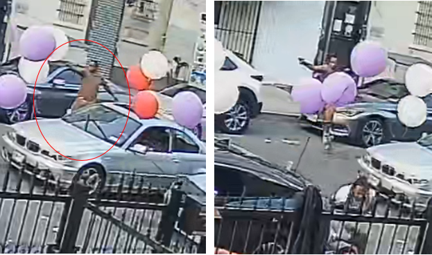 A still image from surveillance video footage is below with WHITE circled in red.