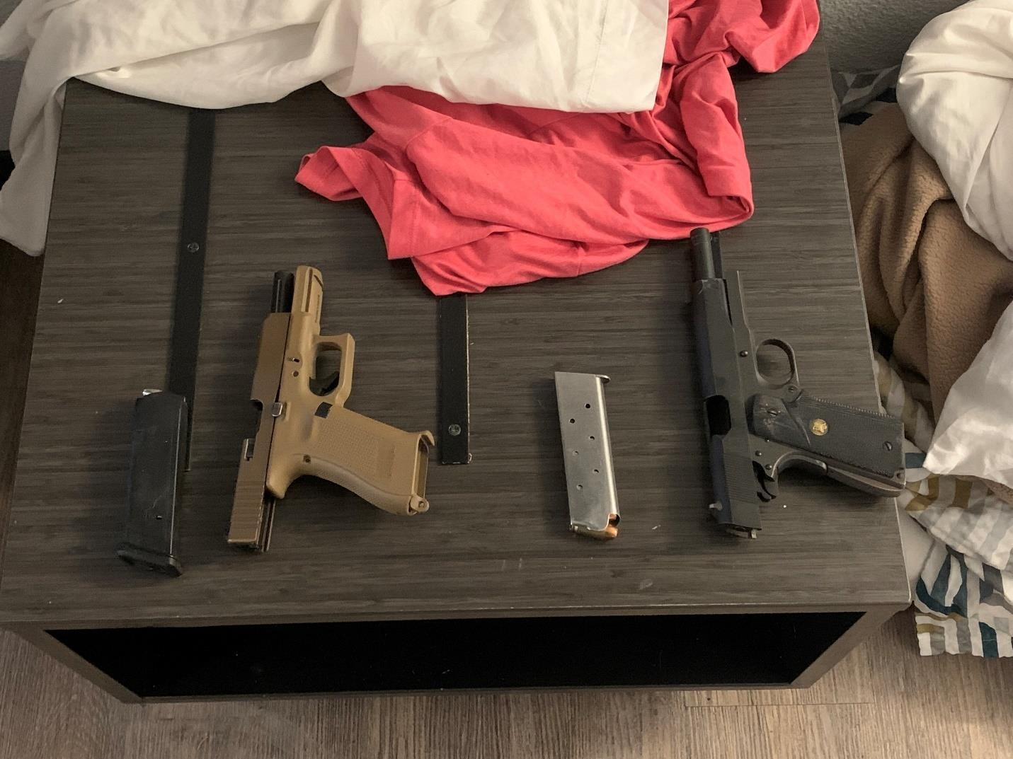 Two seized pistols