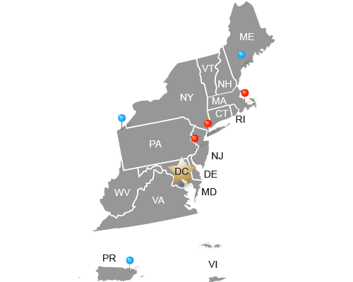 A map of the Atlantic North CRS region
