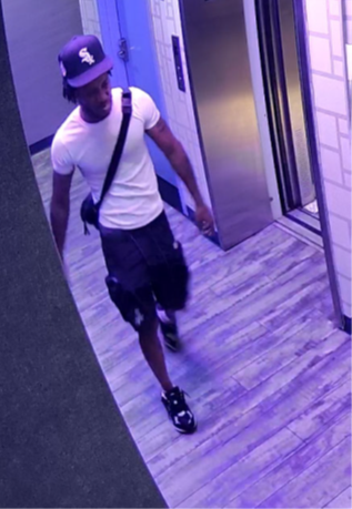 Still image of Deckard at the hotel where he robbed Victim-1