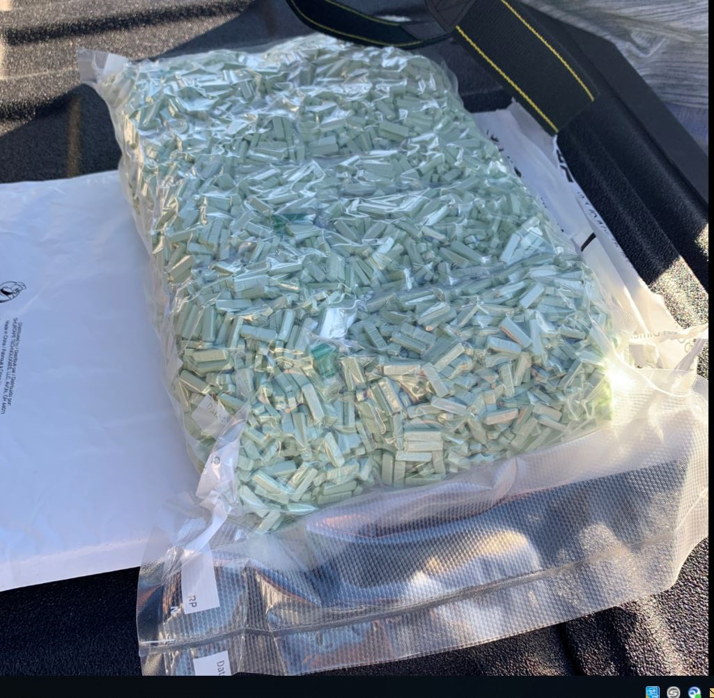A bag containing pills seized during the Verbowski investigation.