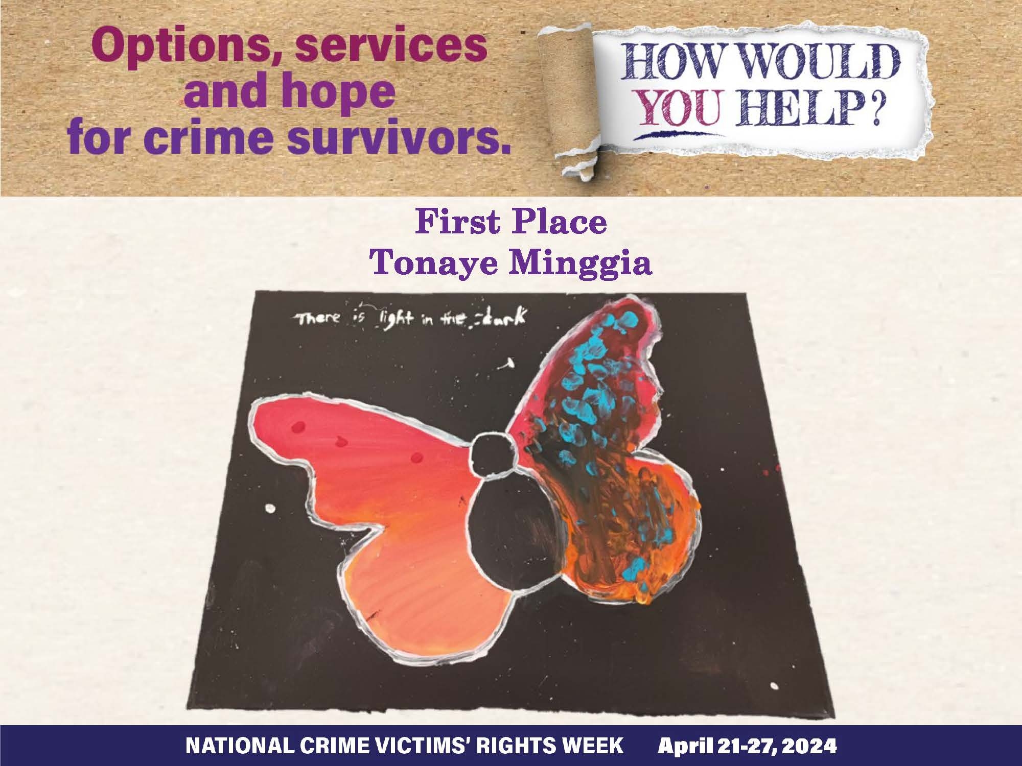 First Place - Tonaye Minggia - Photo of students artwork submitted for NCVRW