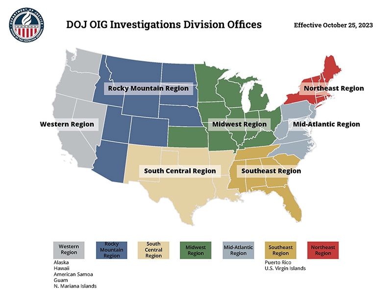 DOJ Investigation Division Offices October 25 2023