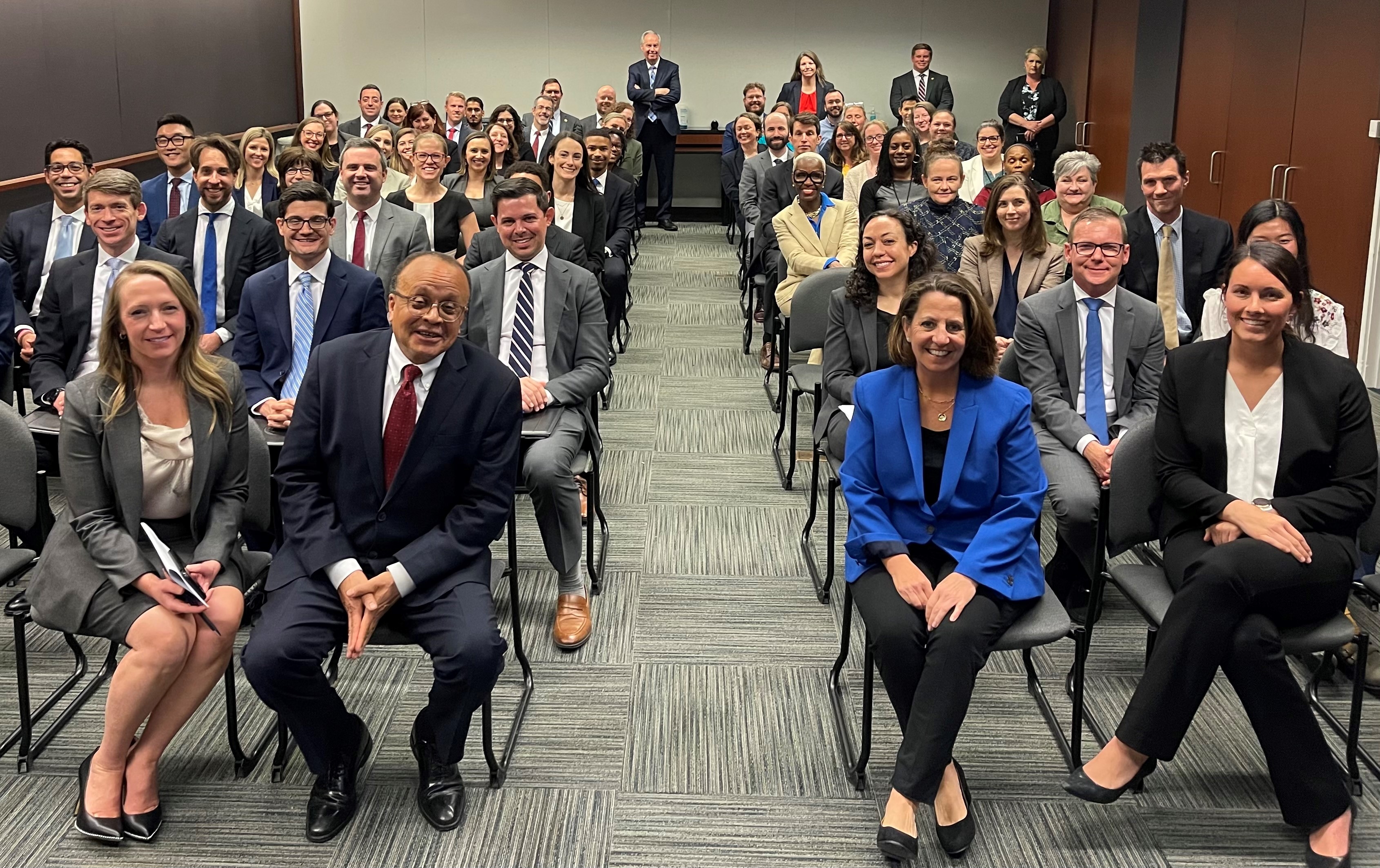 Deputy AG Monaco and Acting U.S. Attorney Pasqual and staff from the U.S. Attorney's Office for the Northern District of Illinois.