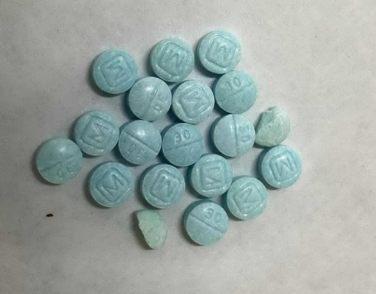 Pills containing fentanyl that were seized by law enforcement.