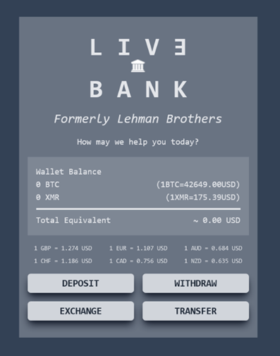 The bank’s graphic interface 