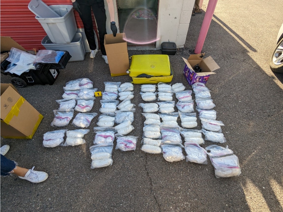 Photo of baggies of methamphetamine seized in case.