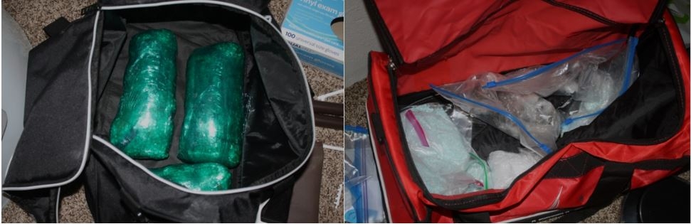 two open bags tat show drugs inside 