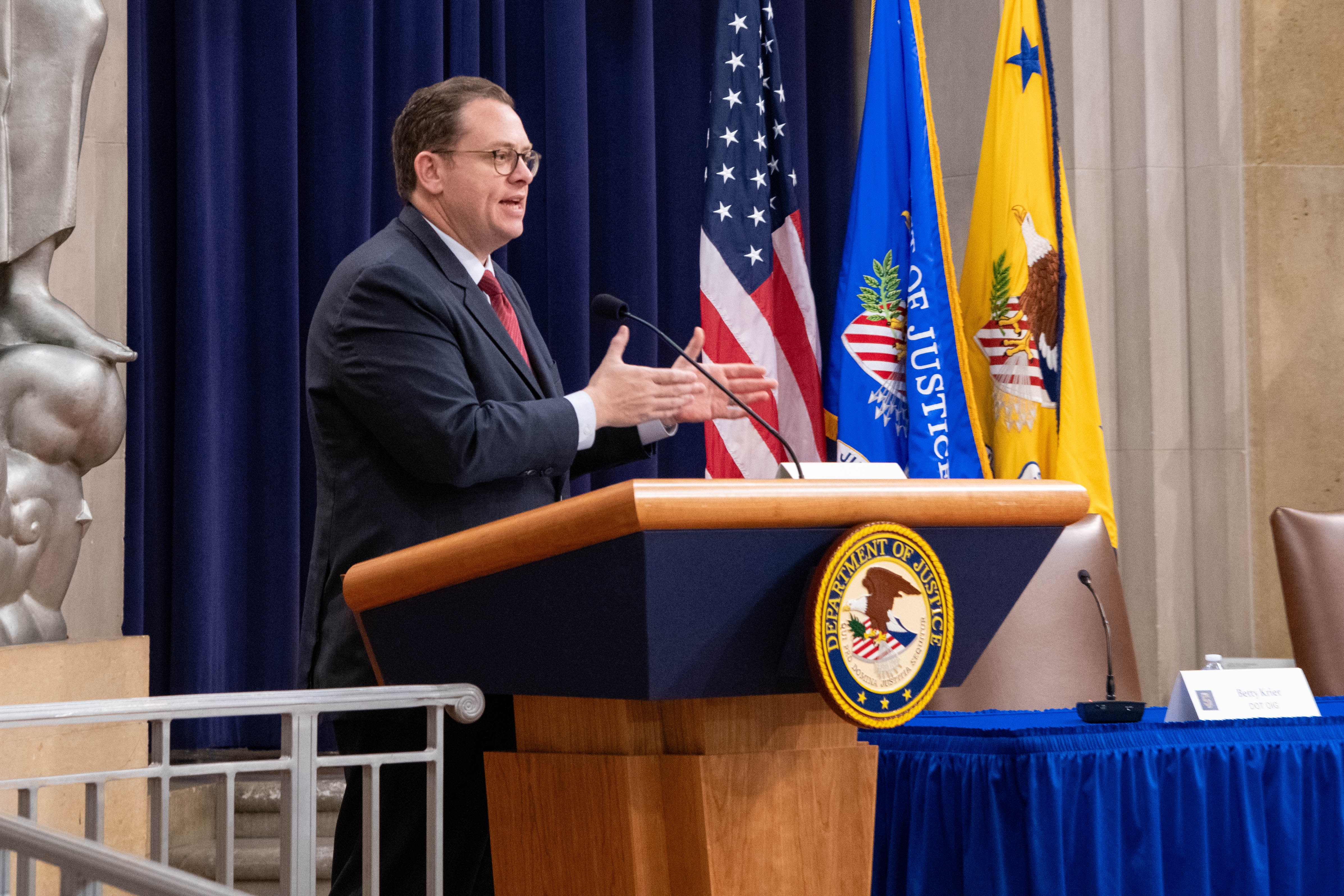 PCSF Director Dan Glad delivers closing remarks at the Justice Department’s PCSF Fifth Anniversary