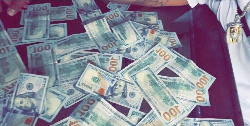 Image of $100 bills scattered