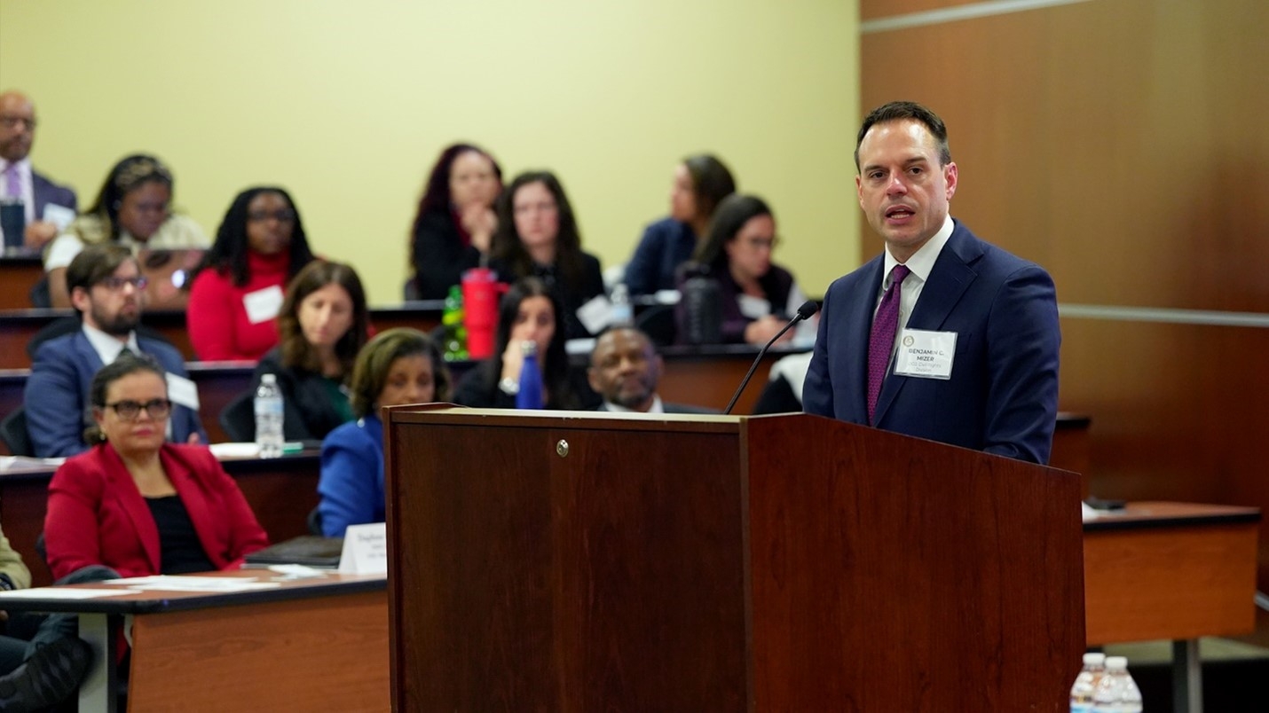 Principal Deputy Associate Attorney General Mizer delivers remarks.
