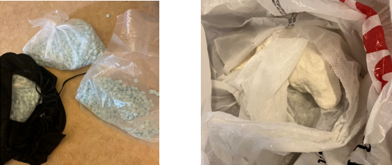 Two images showing fentanyl found.