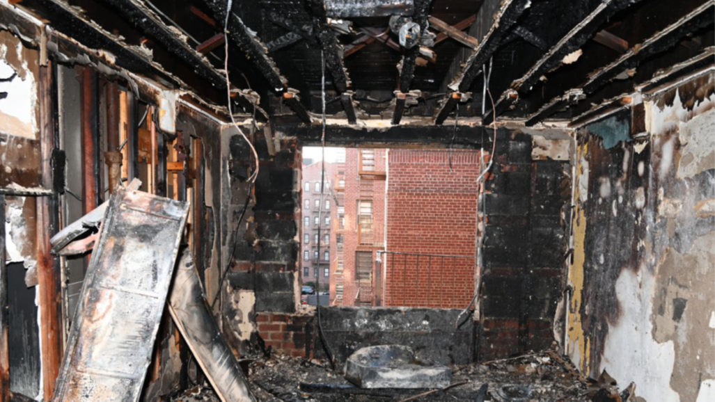 Arson damage to apartment