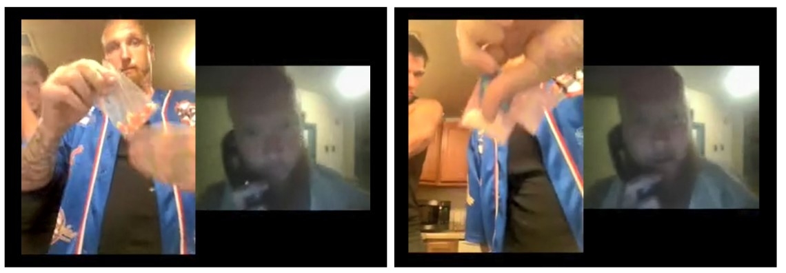 A screenshot of a video call from jail.