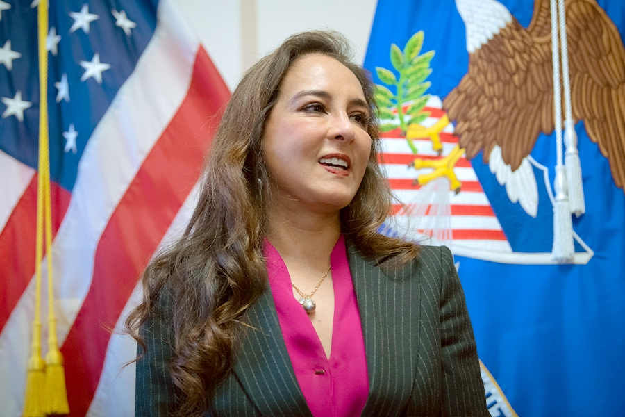 Pictured: The newly appointed Assistant Attorney General for the Civil Rights Division Harmeet Dhillon.