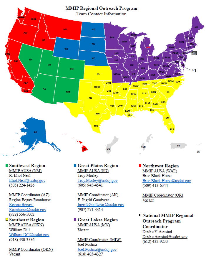 MMIP Regional Outreach Program-Team Contact Information