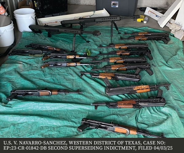 Seventeen rifles displayed