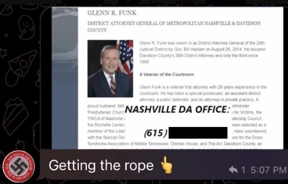 Graphical user interface with text including Glenn R. Funk’s name, title, professional biography and message stating “Getting the rope.”