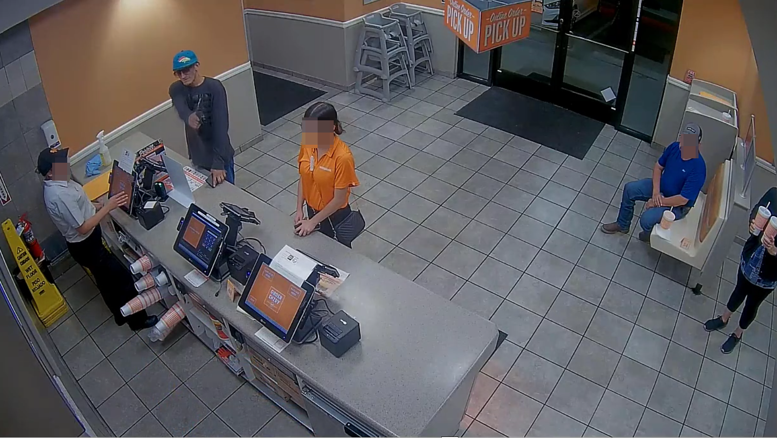 Sanchez firing gun inside restaurant