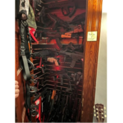 Closet full of guns and gun parts