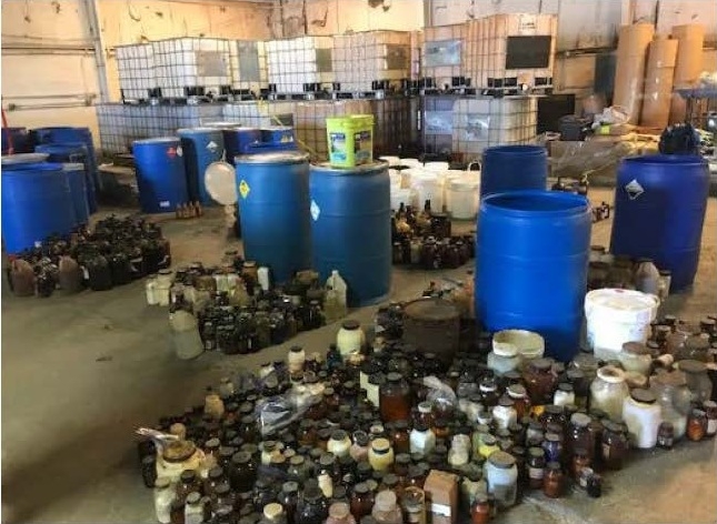 Chemicals recovered in 2018
