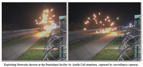Photo of exploding fireworks at Prairieland facility