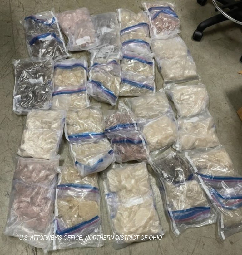 MDMA, or ecstasy, is packaged in plastic bags