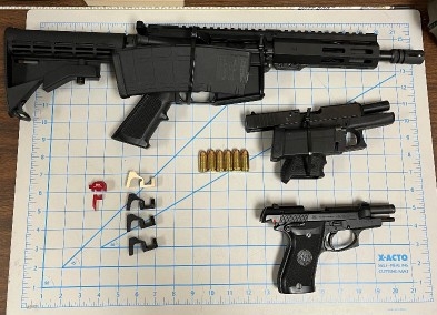 Seized guns on display