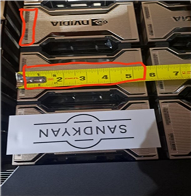 Image of labels concealing both the barcode and the Nvidia trademark
