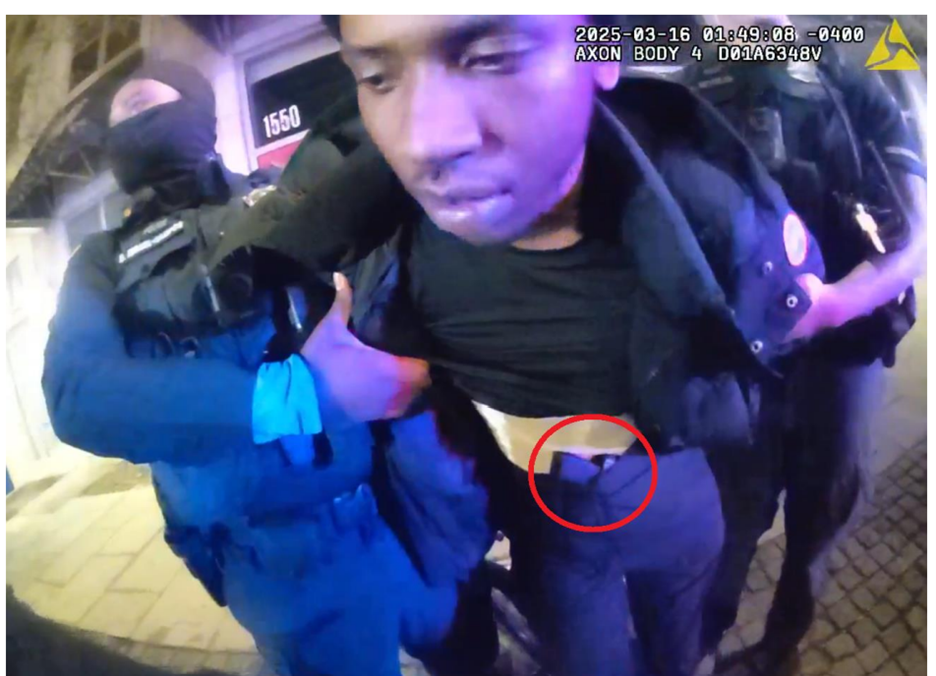 defendant being arrested