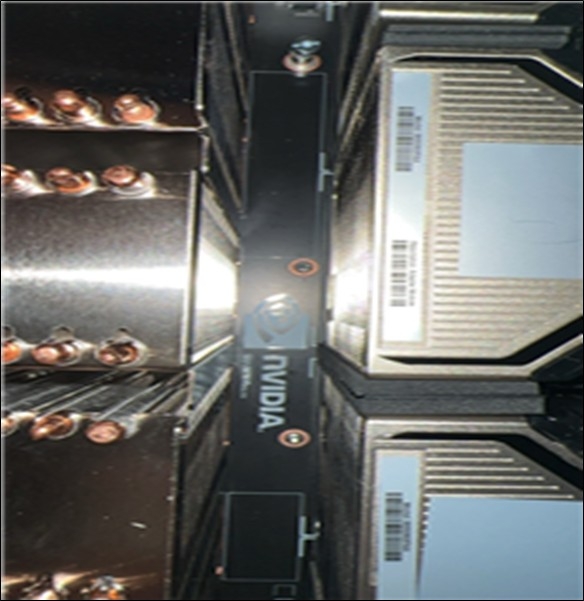 Image of Nvidia GPUs relabeled with fake company and barcode stickers