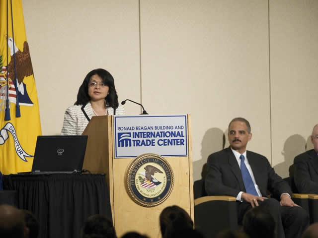 Assistant Attorney General Ignacia S. Moreno gives remarks.