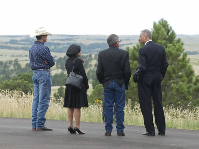 AAG Moreno, President John Yellow Bird Steele, and AG Eric Holder
