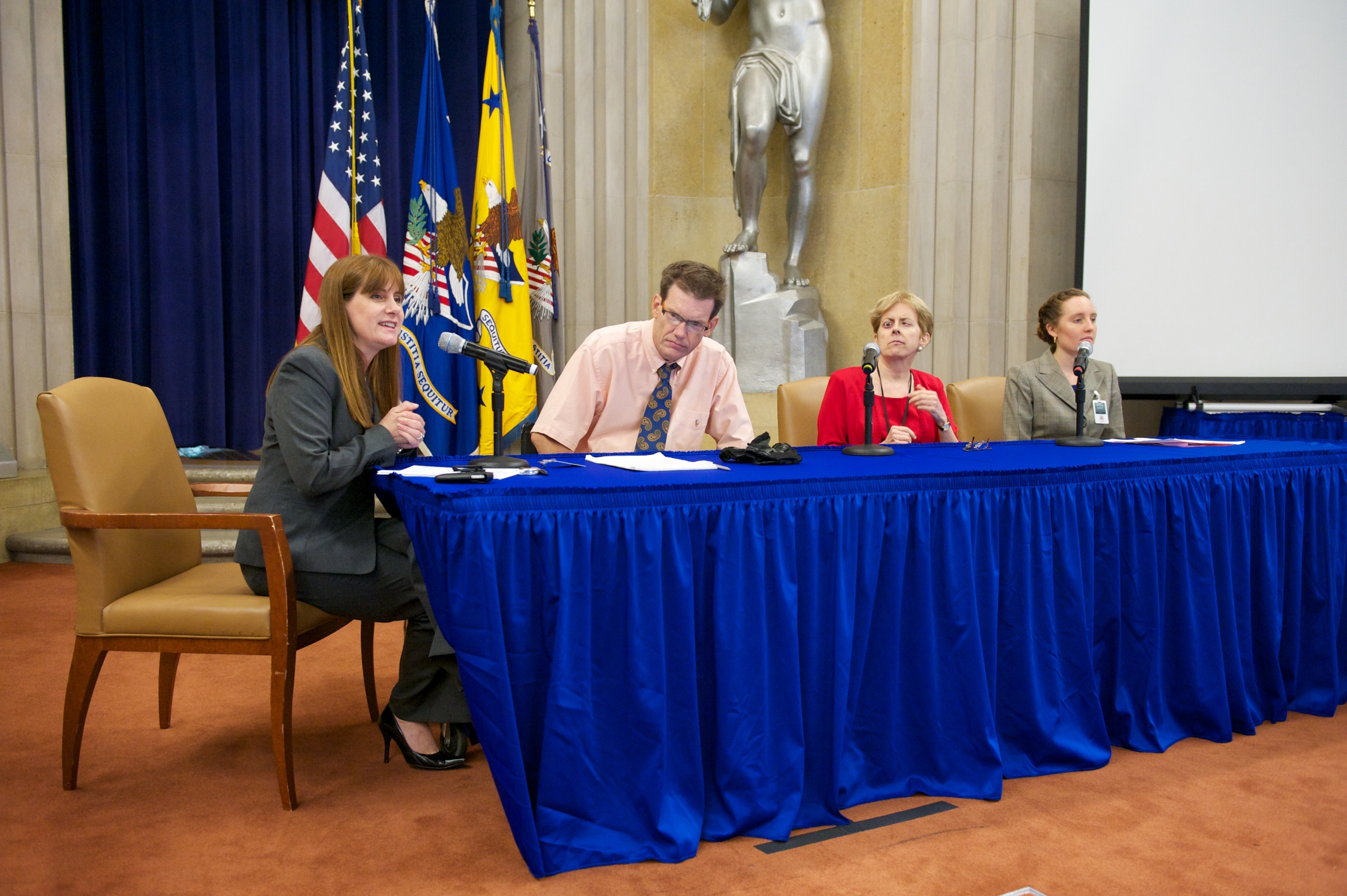 Senior Counselor Eve Hill moderates a panel about the future of the ADA.