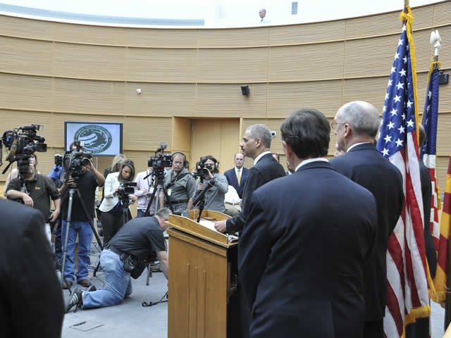 The Attorney General participating in a press conference that was part of the Mortgage Fraud summit held in Phoenix AZ.