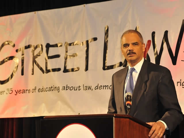 The Attorney General thanking and addressing the audience upon receipt of the award.