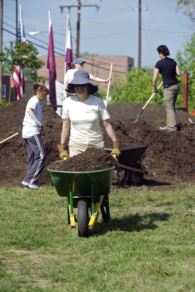 ENRD volunteers have devoted over 5,500 hours of employee time to planting trees, removing trash, laying sod and gardening