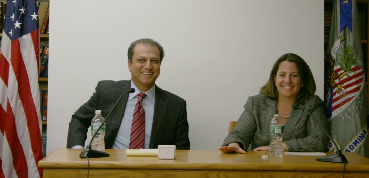 U.S. Attorney Preet Bharara with Lisa Monaco