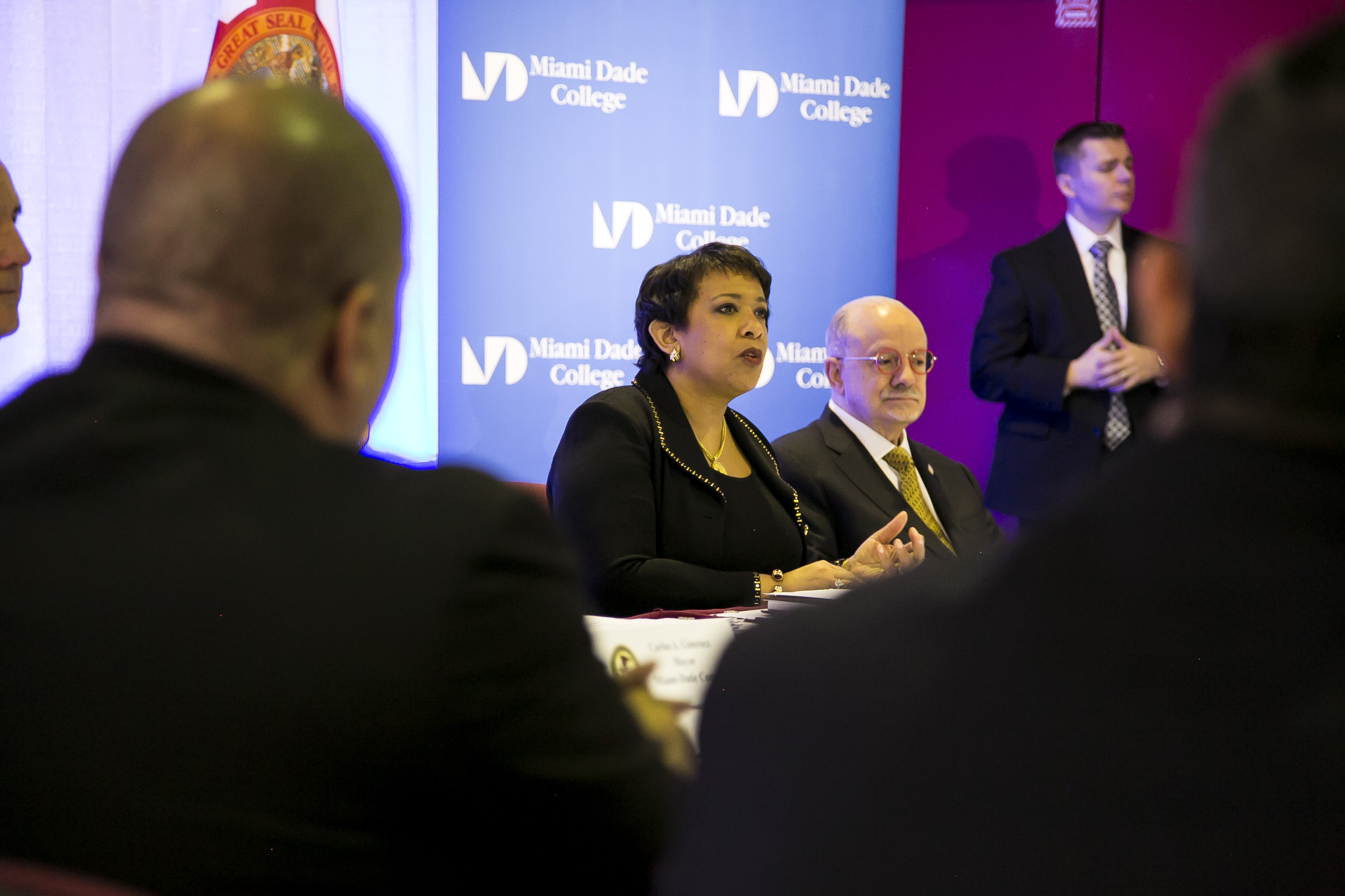 Attorney General Loretta E. Lynch holds a convening with law enforcement, local officials and other members of the community