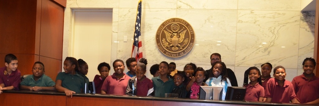 U.S. Magistrate Judge Porcelli and Lockhart Magnet Students