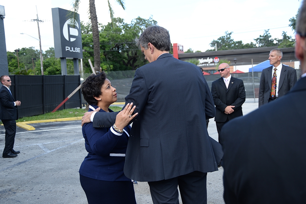 USA Bentley and AG Lynch outside Pulse