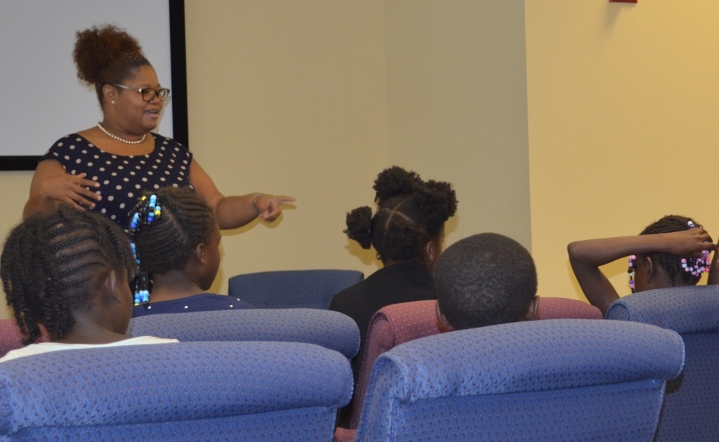 AUSA Shauna Hale connects with the kids.