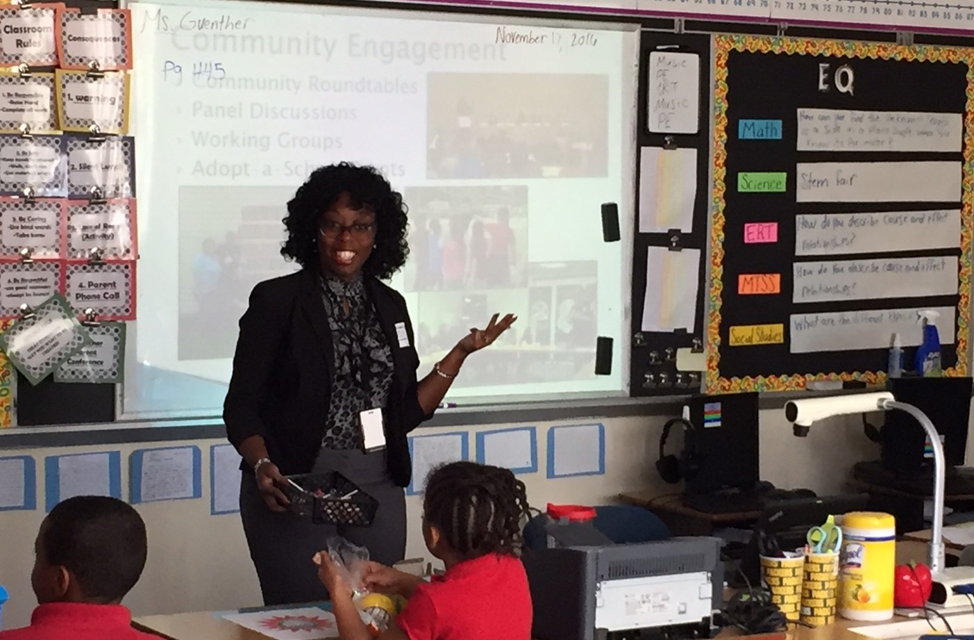 Outreach Specialist Khalilah Daniels at Cleveland Elementary