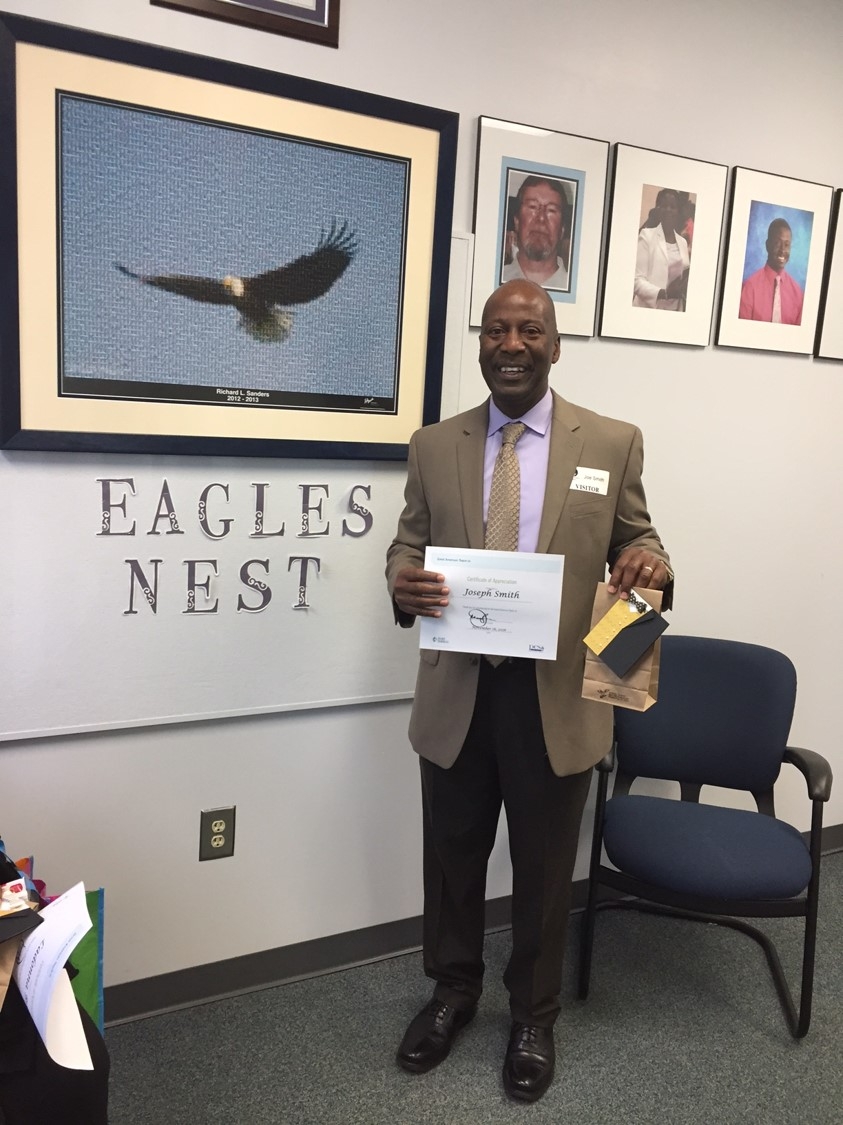 Outreach Specialist Joe Smith at Robert L. Sanders School