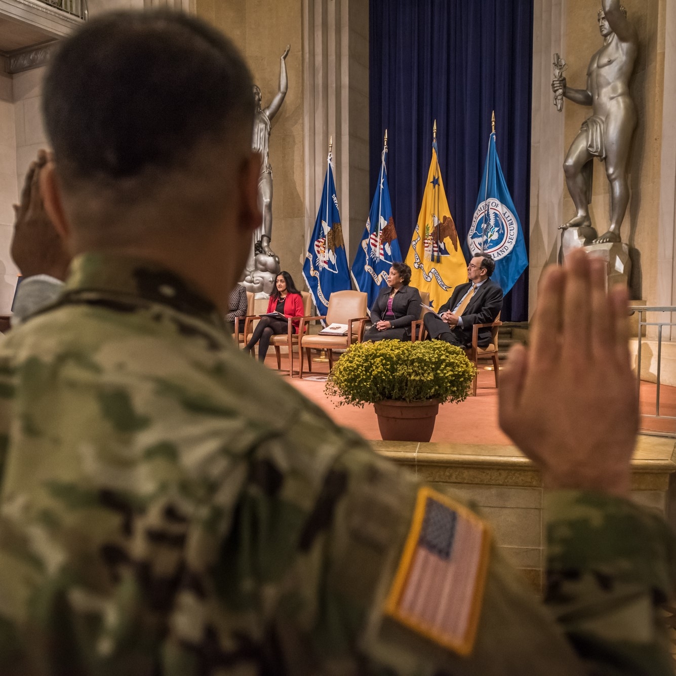 More than 50 candidate from 40 countries take the Oath of Allegiance to become U.S. Citizens.