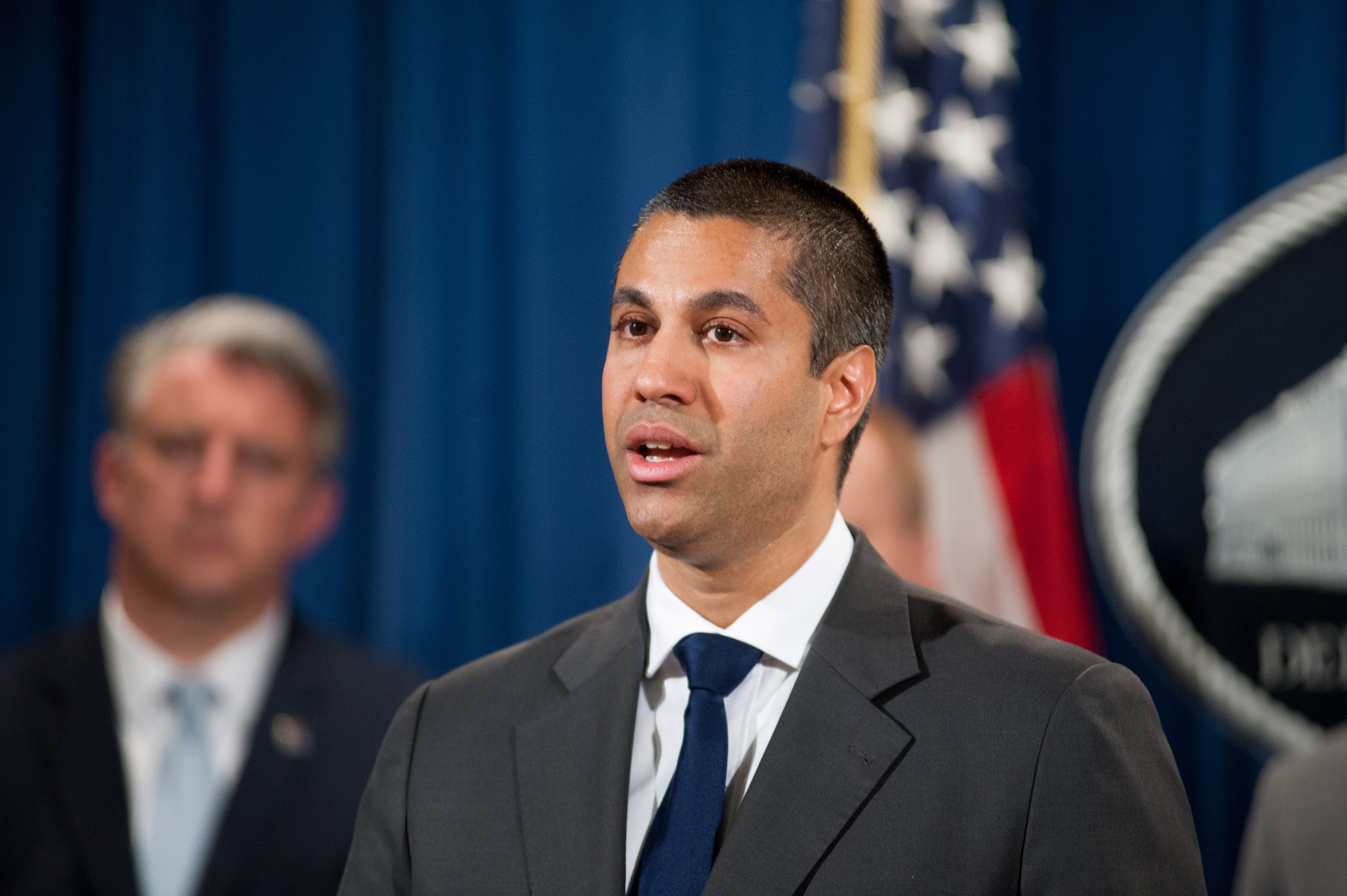 FCC Chairman Ajit Pai speaks at the announcement of the National Blue Alert Network.