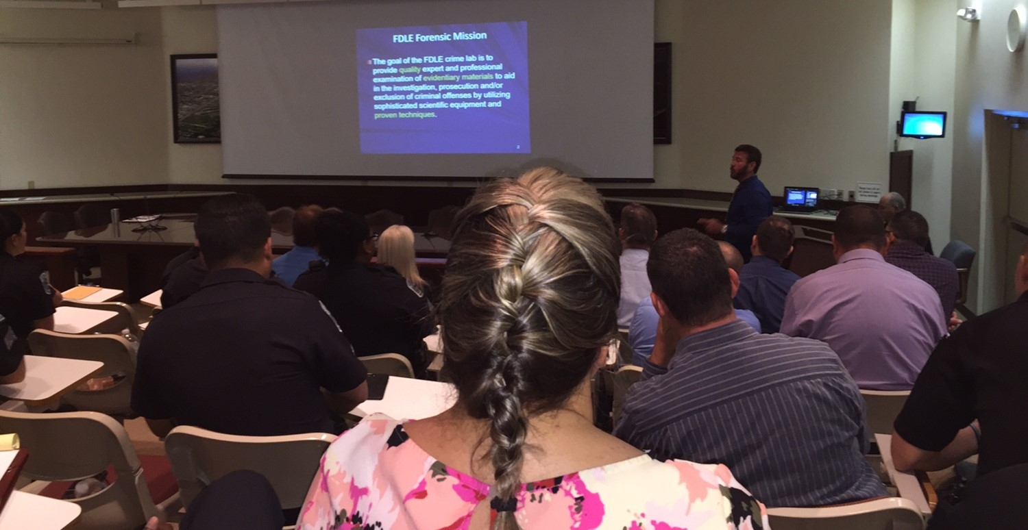 FDLE Analyst Matt Putterbaugh reviews forensic analyses.
