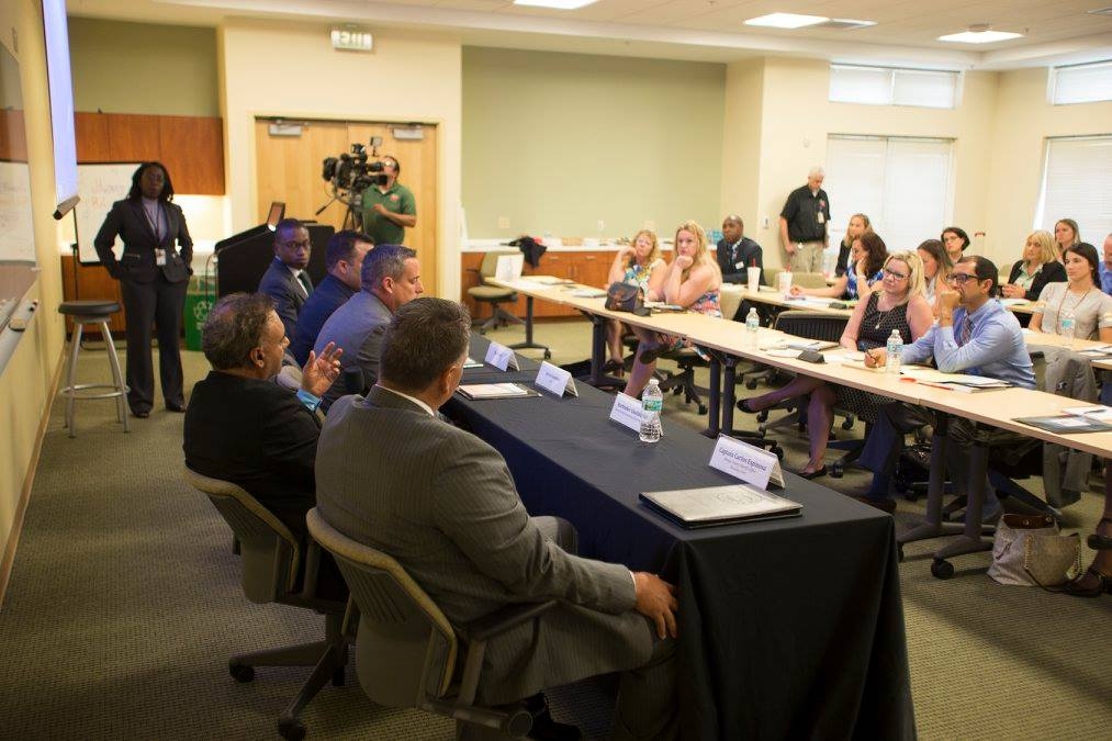 Panelists answer questions from the audience