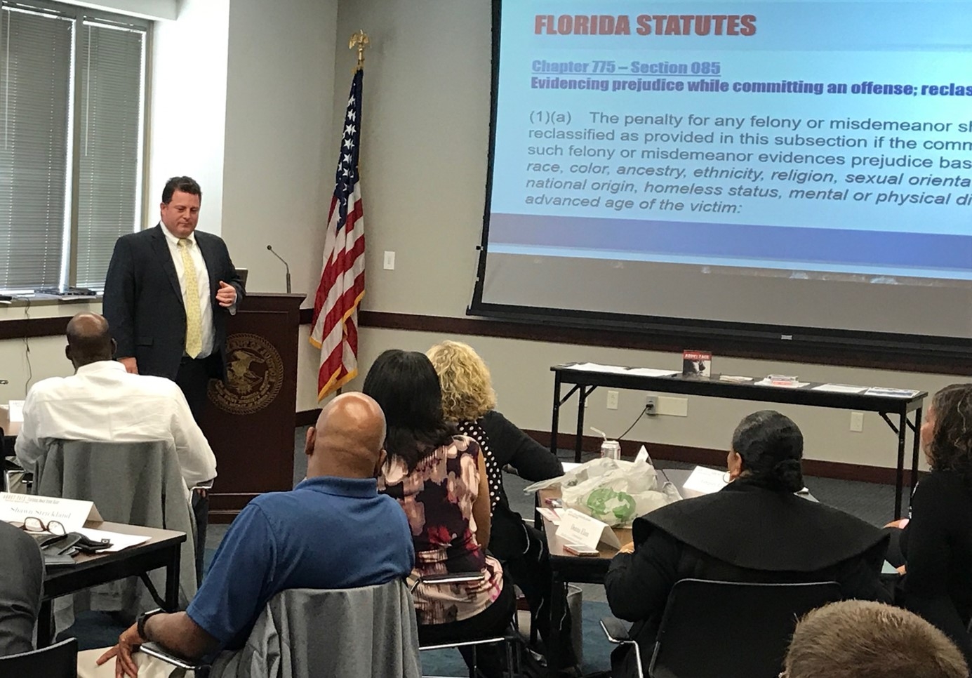Assistant Statewide Prosecutor Joseph Spataro goes over Florida's statutes.