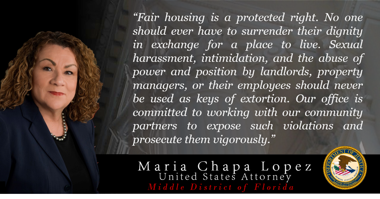 Quote from U.S. Attorney Maria Chapa Lopez